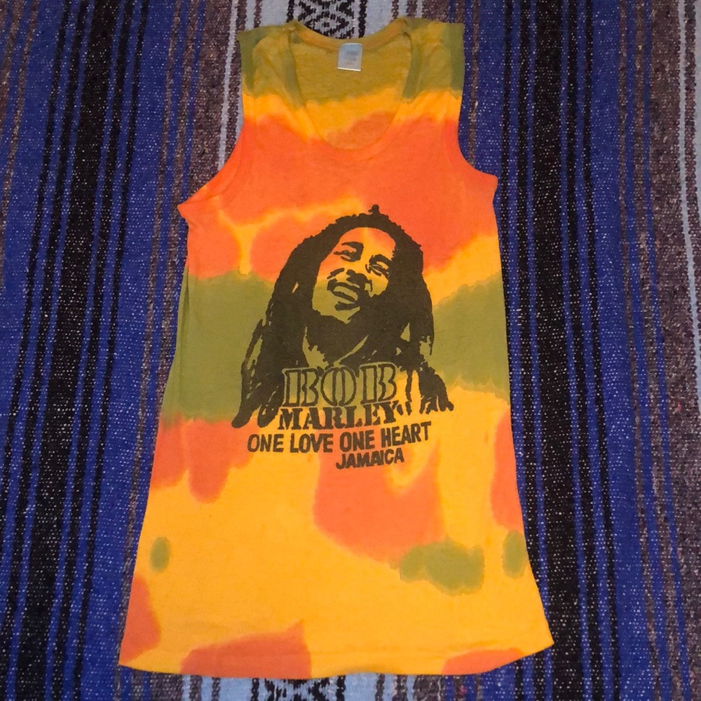 Vibrant Orange and Green Tank Top